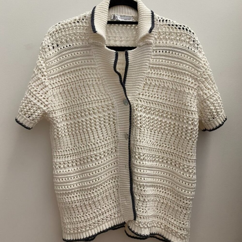 Zara: Crochet Polo Shirt